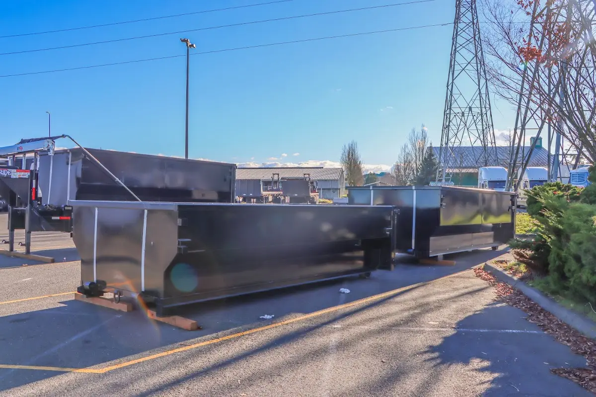 Roll-off dumpster ready for waste disposal at job site for Construction Dumpster Rental in Elkhart
